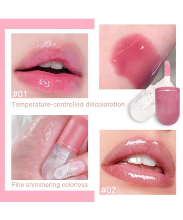 evpct 3Pcs Mini Clear Color Changing PH Tinted Lip Gloss Set for Women & Girls - Pink Mood Lip Oil Gloss Balm Pack - Hydrating Moisturizer Lipstick - 0.42 Fl Oz (Pack of 3) - Buy Online on GoSupps.com