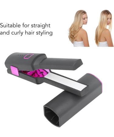 Rechargeable Mini Hair Straightener - Portable Flat Iron for All Hair Types Quick PTC Heating Anti-Scald Design Type C Interface - Compact & Stylish Gray - Buy Online on GoSupps.com