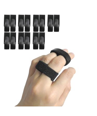 14PCS Finger Buddy Straps Wraps, Non-Slip Finger Buddy Loop Splint for Treating/Taping Sprained, Jammed, Fractured Fingers, Buddy Tape for Broken Finger Arthritis Pain Injury 14pcs-black