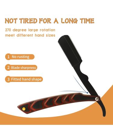 Professional Straight Edge Razor for Men - Wooden Handle Stainless Steel Close Shaving & Beard Shaping - Buy Online on GoSupps.com