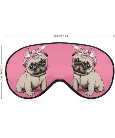 LynaRei Puppy Pug Dog Sleeping Mask - Adorable Pink Eye Cover for Blocking Light - Buy Online on GoSupps.com