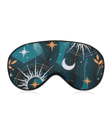 Sleeping Mask Sun Moon Clouds Stars Soft Eye Mask with Adjustable Strap Comfortable Blindfold Eyeshade for Night Sleep