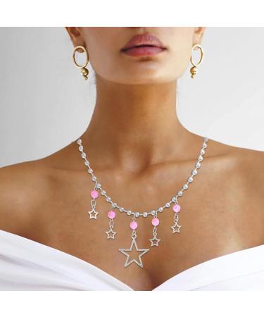 Oralgo Trendy Star Necklace | Unique Hollow Star Pendant | Personalized Pearl Jewelry - Buy Online on GoSupps.com