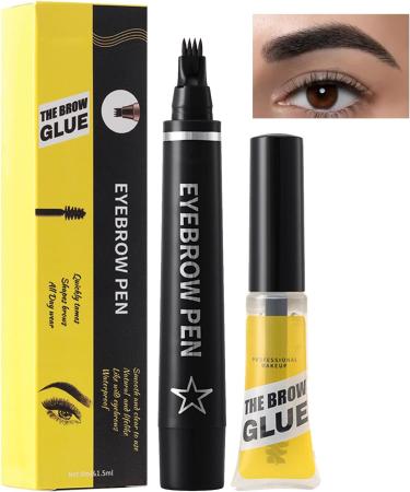  Vuggdt Women's Eyebrow Pencils Microblading Eyebrow Pen Waterproof Brush Tip Eyebrow Pen | Liquid Eyebrow Pencil 4-Pronged Fork with Eyebrow Gel - Buy Online on GoSupps.com