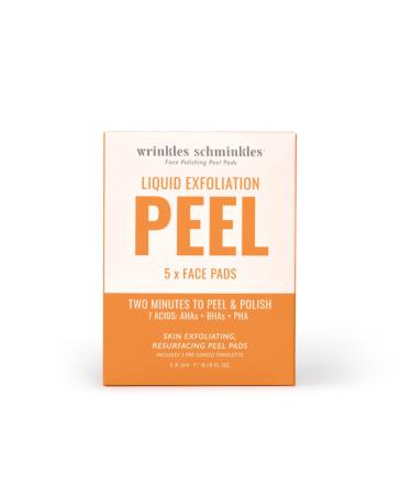 Wrinkles Schminkles Liquid Polishing Peel for Face Skin Exfoliating Resurfacing Pads 5 Count (5x3ml) Face Peel