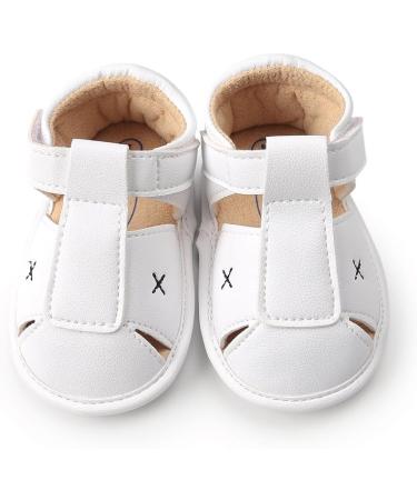 MK MATT KEELY Baby Boys Soft Sole Sandals | Toddler Anti-Slip First Walking Shoes 6-12 Months - White - Buy Online on GoSupps.com