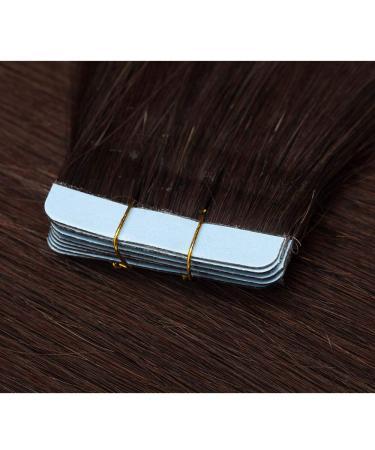 SEGO TAPE Extensions | Real Hair 20 Tresses | 100% Remy Human Hair Dark Brown #2 | 30g Adhesive Tape Hair Extensions (22/55cm) - Buy Online on GoSupps.com