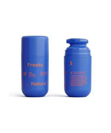 Freaks of Nature Daily Defender SPF 30 | 100% Mineral Sunscreen | Lightweight Fast-Absorbing 40-Min Water-Resistant | Plant-Based Eco-Friendly Reef-Safe Cruelty-Free | All Skin Types | 1.7 oz SPF 30 1.7 Fl Oz (Pack of 1)