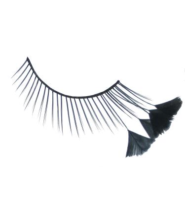 Eulenspiegel 001066 - Eyelashes black with feather brush 1 ml special eyelash glue instructions