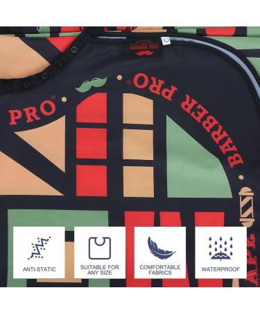 Buy Colorful Geometry Barber Cape - Adjustable Hair Cutting Cape 63x57" for Stylists | International Shipping Available - Buy Online on GoSupps.com