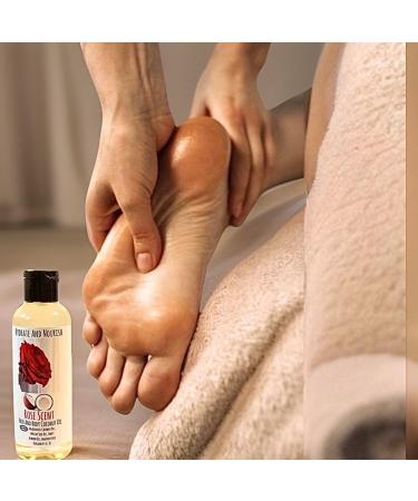 Rose Coconut Oil - Multi-Use Body Oil for Hair Skin & Nails | Fragrance Body Massage Oil | Travel Size 3.4 Fl oz - Buy Online on GoSupps.com