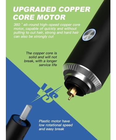 Professional Ear & Nose Hair Trimmer with LED Display - USB Rechargeable Painless & Waterproof for Men & Women - Dual Edge Blades Perfect for Eyebrow & Facial Hair (Black - Buy Online on GoSupps.com