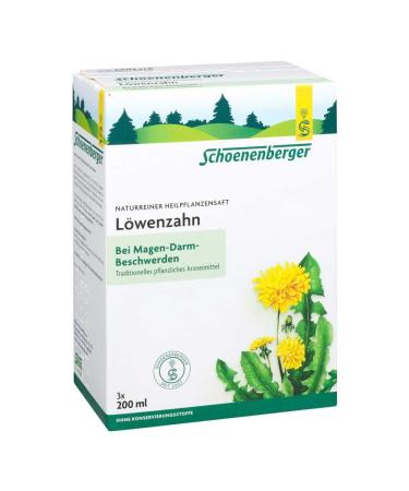 DANDELION JUICE Schoenenberger medicinal plant juices 3X200 ml