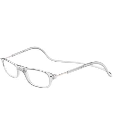 TBOC Reading Glass reading aid for men and women - diopters +4.00 Transparent version glasses with strength Foldable adjustable trend woman man senior magnetic closure clip antiquity presbyopia +4.00 dioptria (1 Pack) transparent