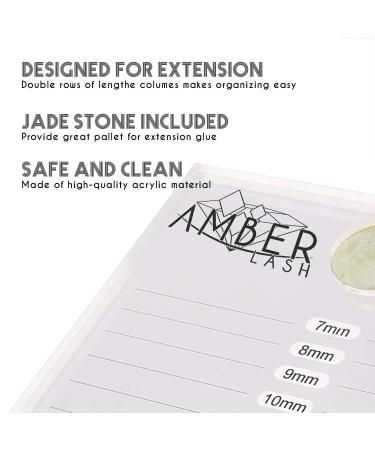 Amber Lash Clear Large Volume 2-in-1 Acrylic Eyelash Extension Holder with Jade Stone Glue Pallet - International Shipping Available - Buy Online on GoSupps.com