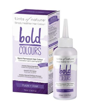 Tints Of Nature Bold Purple - Semi Permanent Natural Hair Dye Ammonia PPD Parabens Silicone and Sulfates Free Single