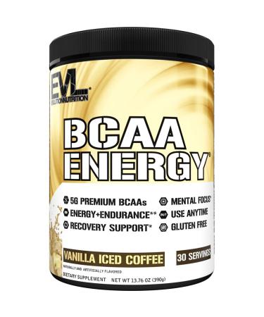 EVL BCAAs Amino Acids Powder - Rehydrating BCAA Powder Post Workout Recovery Drink with Natural Caffeine - BCAA Energy Pre Workout Powder for Muscle Recovery Growth and Endurance - Vanilla Iced Coffee 30 Servings (Pack of …
