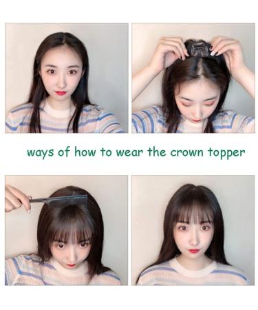Buy LXUE Realistic Crown Hair Parts with Pony - Clip-In Topper for Women with Hair Loss 30.5 cm Natural Black & Brown 12 Inches - Buy Online on GoSupps.com
