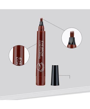 Eyebrow Pen Eye Brow Pencils for Women with 4-Fork-Tip Create Natural Hair-Like Brows Microblading Eyebrow Pen (Black) - Buy Online on GoSupps.com