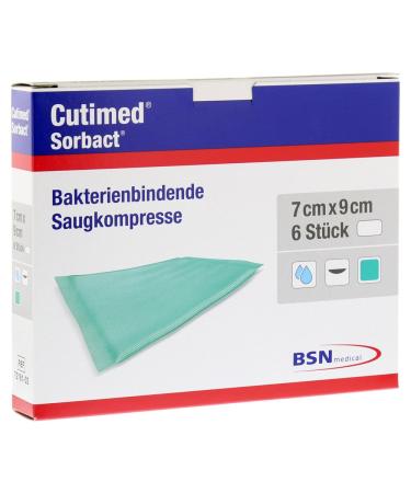CUTIMED Sorbact absorbent compresses 7x9 cm 6 pieces