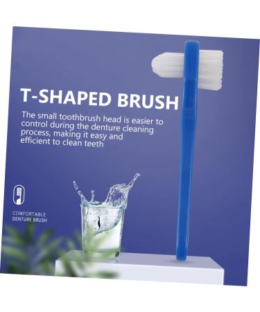 Angoily Double-Headed Toothbrush for Prosthesis Cleaning | Dual-Sided Brush for False Teeth & Dentures | Small Plastic Cleaning Tool - Buy Online on GoSupps.com