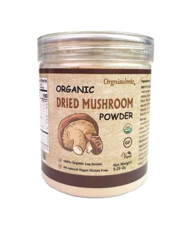 Orgnisulmte Organic Dried Shiitake Mushrooms Powder 100% Organic No Additive All Natural Vegan and Gluten-Free 5.29 Oz(150g)