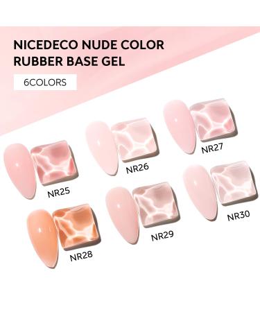 Nicedeco Rubber Base Set - 8ml 6 Colors HEMA Free Soak Off Gel for Gel Nails - International Shipping Available - Buy Online on GoSupps.com
