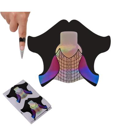 BNG 100Pcs Nail Forms Sticker Acrylic Extension Guide Tips Nail Art UV Gel Manicure Design Paper Tools Forms for Gel C(100pcs)