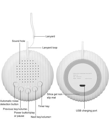 White Noise Sound Machine Portable Sleep Therapy Mini Sleep Aid with 10 Natural Soothing Sounds 15/30/45 Minutes Timing Function for Baby Kids Adults for Home Office Travel - Buy Online on GoSupps.com