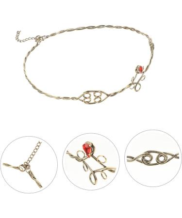 COLLBATH Wire Braided Headband Headwear for Women Hair Jewel Ladies Wigs Hair Clips Hair Clips for Women Girl Hair Clips Bridal Hair Clip Wedding Bridal Hair Chain Hair Pin Metal Red - Buy Online on GoSupps.com