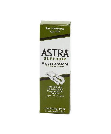 Astra Platinum Double Edge Safety Razor Blades ,100 Count (Pack of 1)