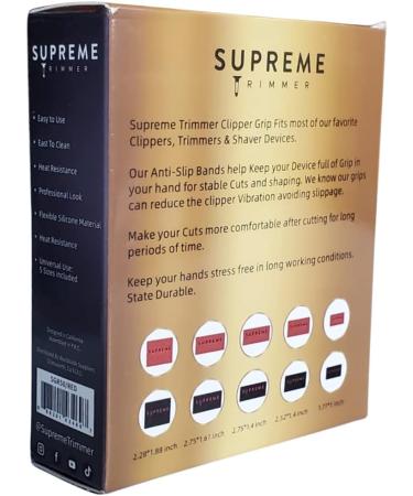 Clipper Grip SGR50 Professional Barber Grippers by Supreme Trimmer | 5 Piece Non-Slip Clipper Grips Barber Sleeve for Clipper Trimmer & Shaver | Red - Buy Online on GoSupps.com