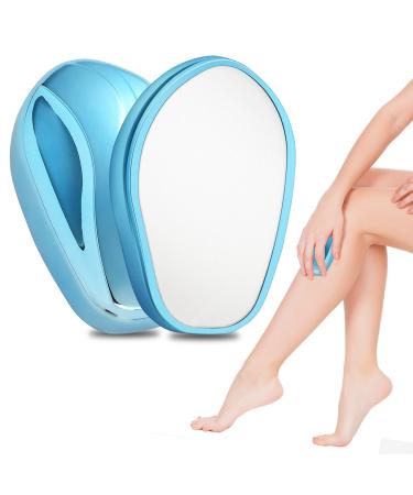 Nano hair remover crystal hair wheeler reusable crystal hair remover painless hair remover tool hair removal without shaving for leg arm back women (blue)