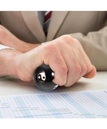 Healeved Baoding Balls - Chinese Health & Massage Balls for Hand Therapy Stress Relief | 2 Black Metal Meditation Balls with Case & Yang Patterns - Buy Online on GoSupps.com