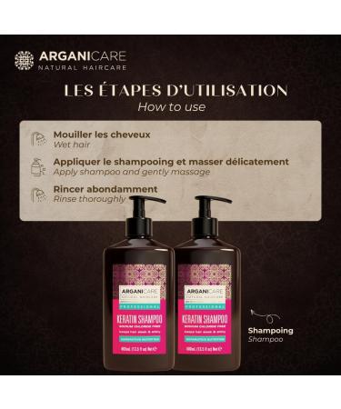 Arganicare ARGANICARE | Keratin Range | Repairing and Nourishing Shampoo | With Organic Keratin | Regenerates Damaged Hair | Prevents Breakage | Pack of 2 x 400 ml - Buy Online on GoSupps.com