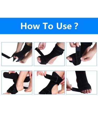 Adjustable Foot Drop Brace - Orthotic Ankle Support for Plantar Fasciitis | Right/Left Foot Drop Splint for Day/Night Use - Buy Online on GoSupps.com