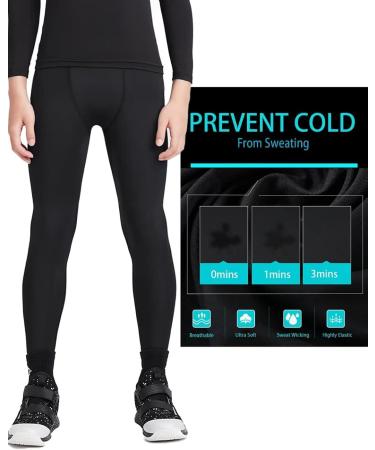 HOPLYNN Youth Boy's Compression Pants 4 Pack - Football Sports Base Layer Leggings - Small - 2 Black 1 Blue 1 Grey - Buy Online on GoSupps.com