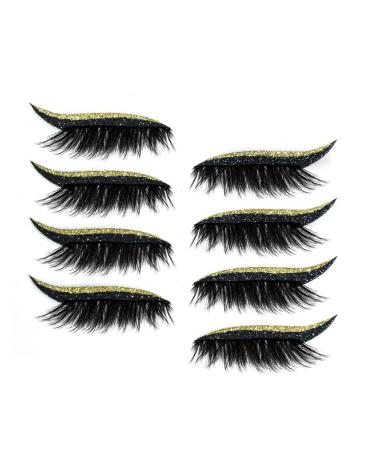 miduoidn 4 Pairs Eyeliner Decal Eyelash Sticker Fine Workmanship Compact Size Lady Accessories Convenience Self-adhesive Makeup Tool Type 7