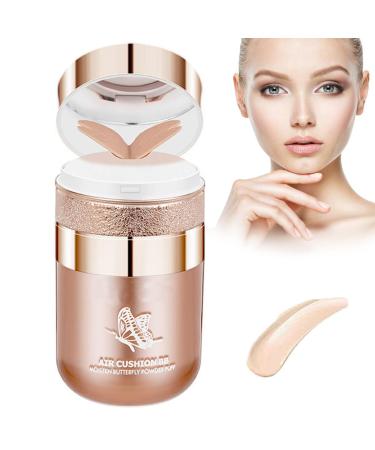 RENTANAC Butterfly Air Cushion Powder Puff BB Cream, Rosetimes Air Cushion BB Cream, BB Air Cushion Deep Moisturization Foundation, Korean Cushion BB Concealer for All Skin Types