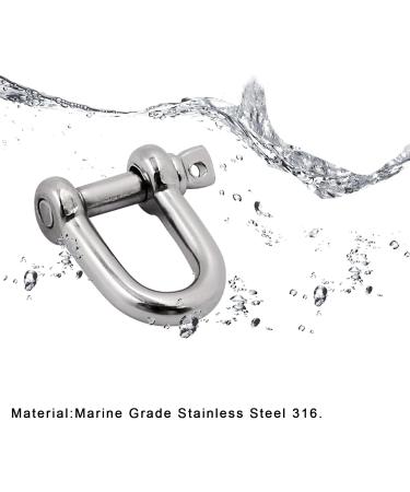 Shenghuis 316 Stainless Steel D Shackle Set - 3 Sizes (5/16, 3/8, 1/2) for Marine Boat Anchor - 2 Pack - Buy Online on GoSupps.com