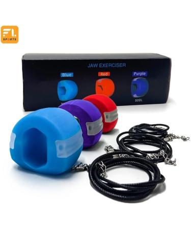 Jaw Exerciser Double Chin Toner | Jawline Exerciser Chew | Jaw Trainer | Workout Face Muscles | Jawline Toner | Neck Trainer | Woman & Men (Blue) - Buy Online on GoSupps.com