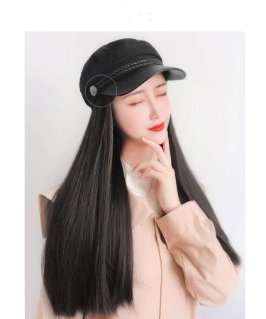 BGHJUE Long Straight Hair Wig for Women - Realistic Navy Hat Wig for Autumn & Winter Fashion - Buy Online on GoSupps.com