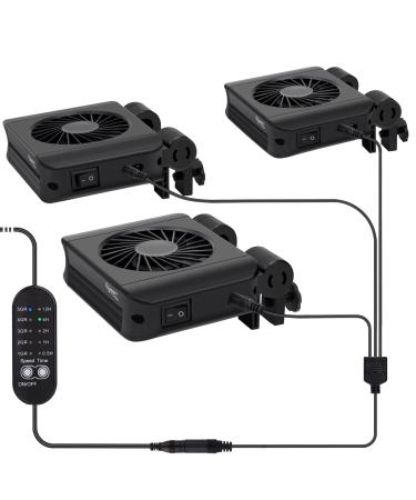 Hygger aquarium fan aquarium cooler quiet fan for aquarium with an adjustable speed control for the aquarium cooling system suitable for up to 60cm freshwater salt water basin (3 fans) - Buy Online on GoSupps.com