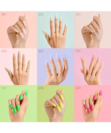 GoldFinger Full Cover Nails Press On 24 Nails Neon Green Color Long Length - Buy Online on GoSupps.com