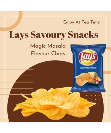  ganaric Lays Magic Masala 50g (Pack of 15) - Crunchy Snacks - Indian Spice Blend - Crispy Snack - Perfect Snack at Work Home or School - Buy Online on GoSupps.com