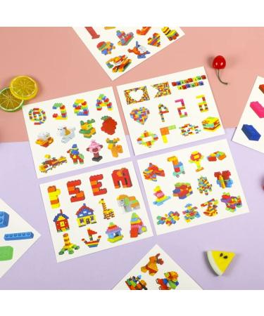 96 Building Block Temporary Tattoos - Birthday Party Decorations & Favors for Kids Girls Boys - Classroom Prizes & Rewards - Buy Online on GoSupps.com