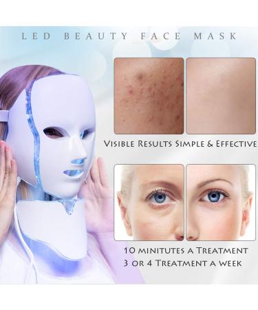 LED Face Mask Light Therapy | 7 Color Skin Rejuvenation & Anti-Aging Treatment for Face & Neck - Buy Online on GoSupps.com