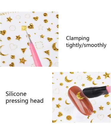 Nail Tweezers Double Sided Nail Art Sticker Silicone Press Rhinestone Picker Nippers Pink Brushes - Buy Online on GoSupps.com