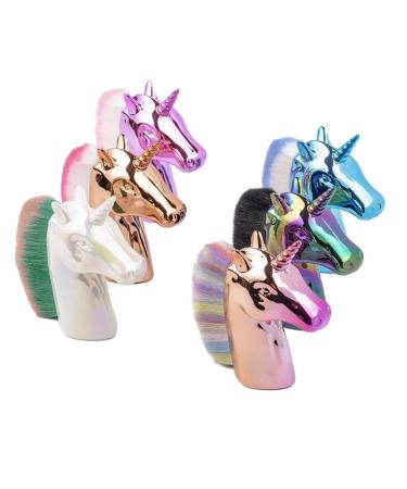 Buy Unicorn Make-Up Brushes - Rainbow Horse Design for Nail Art Foundation Blush Contour & More | Rose Gold Large Brush for Face & Hands - Shop Now! - Buy Online on GoSupps.com