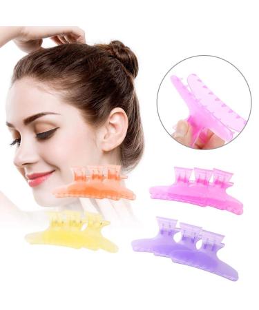 12Pcs Colorful Butterfly Hair Clips - Clear Hair Section Claw Clamps Set - Buy Online on GoSupps.com